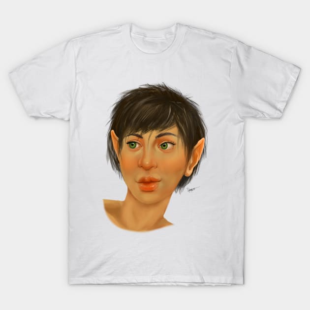 Halfling Portrait Digital Painting T-Shirt by georgiagoddard